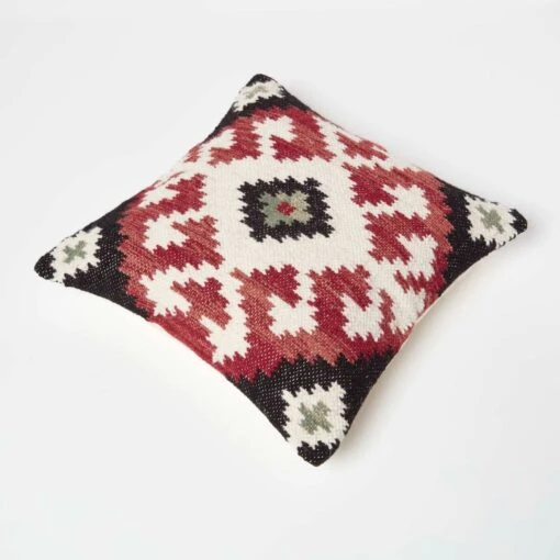 Tawa Handwoven Traditional Red & Black Kilim Cushion 45 X 45 Cm -Best Homeware Store sf2239 5