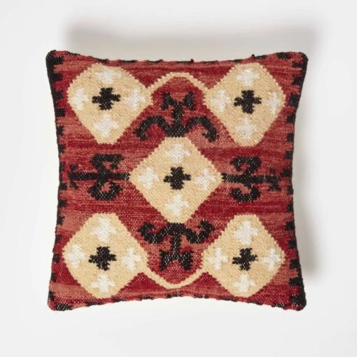 Tirana Handwoven Traditional Red Kilim Cushion 45 X 45 Cm -Best Homeware Store sf2240 1