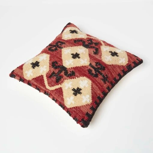 Tirana Handwoven Traditional Red Kilim Cushion 45 X 45 Cm -Best Homeware Store sf2240 5