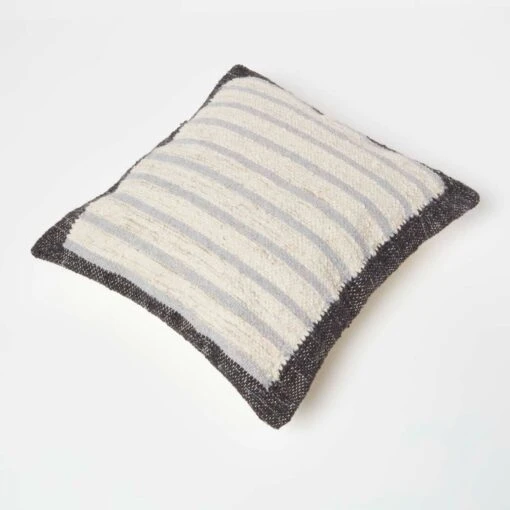 Veria Handwoven Grey Stripe Kilim Cushion 45 X 45 Cm -Best Homeware Store sf2241 5