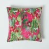 Hot Pink Tropical Leaf Velvet Filled Cushion 46 X 46 Cm -Best Homeware Store sf2247 1