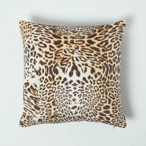 Leopard Print Velvet Filled Cushion 46 X 46 Cm -Best Homeware Store sf2249 1