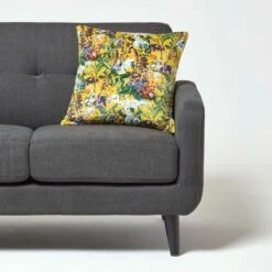 Floral Botanical Garden Yellow Velvet Filled Cushion 46 X 46 Cm -Best Homeware Store sf2252b 3