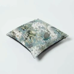 Floral Butterfly Garden Grey Velvet Filled Cushion 46 X 46 Cm -Best Homeware Store sf2253b 5