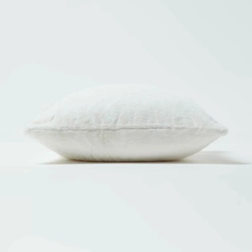 Soft Touch Faux Fur Cream Ivory Filled Cushion 46 X 46 Cm -Best Homeware Store sf2254a 4