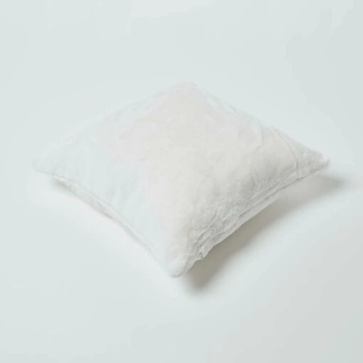 Soft Touch Faux Fur Cream Ivory Filled Cushion 46 X 46 Cm -Best Homeware Store sf2254a 5