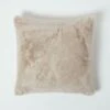 Soft Touch Faux Fur Taupe Filled Cushion 46 X 46 Cm -Best Homeware Store sf2254b 1