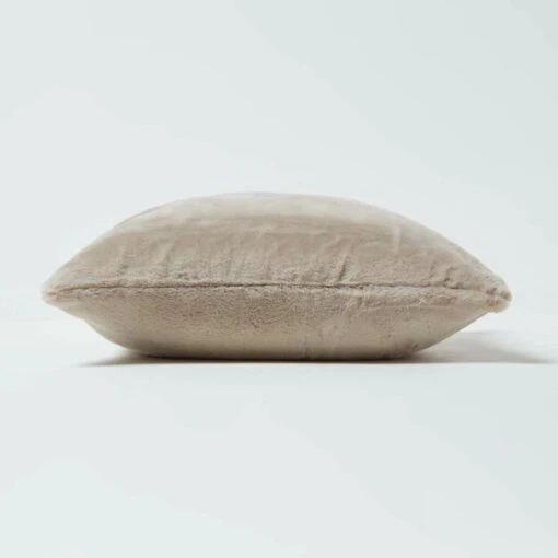 Soft Touch Faux Fur Taupe Filled Cushion 46 X 46 Cm -Best Homeware Store sf2254b 4