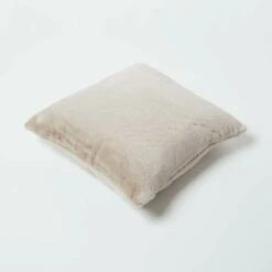 Soft Touch Faux Fur Taupe Filled Cushion 46 X 46 Cm -Best Homeware Store sf2254b 5