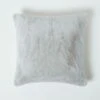 Soft Touch Faux Fur Grey Filled Cushion 46 X 46 Cm -Best Homeware Store sf2254c 1