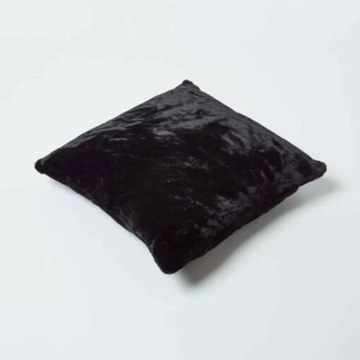 Soft Touch Faux Fur Black Filled Cushion 46 X 46 Cm -Best Homeware Store sf2254d 5