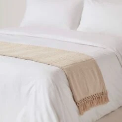 Kashi Natural Cotton Throw With Tassels -Best Homeware Store sf2264a 3 3