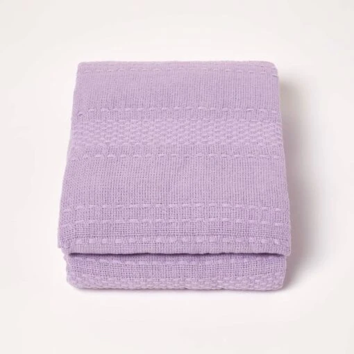 Kashi Lilac Cotton Throw With Tassels -Best Homeware Store sf2266a 2 3