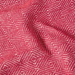 Malda Red & White Cotton Throw With Tassels -Best Homeware Store sf2268b 3 1 3