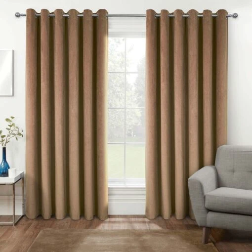 Thermal 100% Blackout Beige Velvet Curtains -Best Homeware Store sf2272 1 6