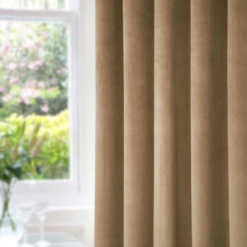 Thermal 100% Blackout Beige Velvet Curtains -Best Homeware Store sf2272 2 6