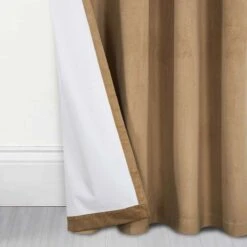 Thermal 100% Blackout Beige Velvet Curtains -Best Homeware Store sf2272 3 6