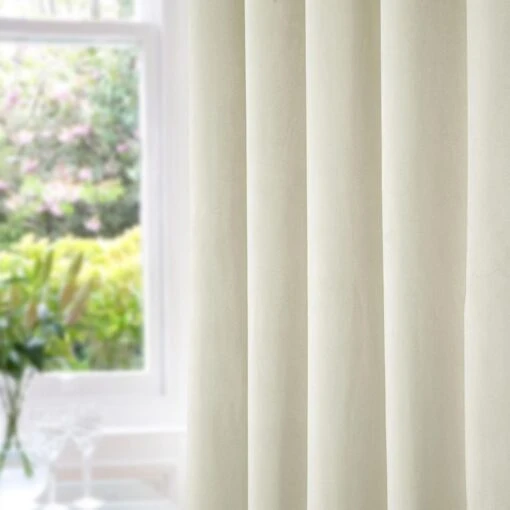 Thermal 100% Blackout Cream Velvet Curtains -Best Homeware Store sf2274 2 6