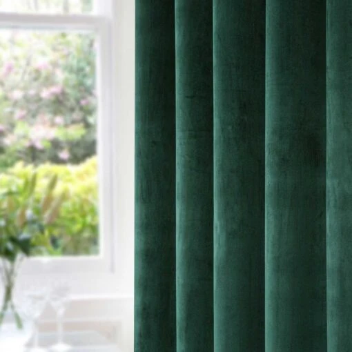 Thermal 100% Blackout Green Velvet Curtains -Best Homeware Store sf2275 2 6