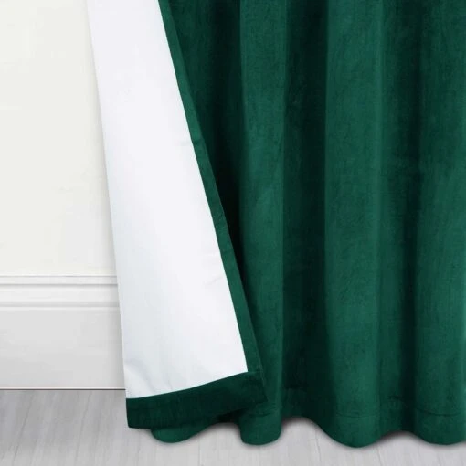 Thermal 100% Blackout Green Velvet Curtains -Best Homeware Store sf2275 3 6