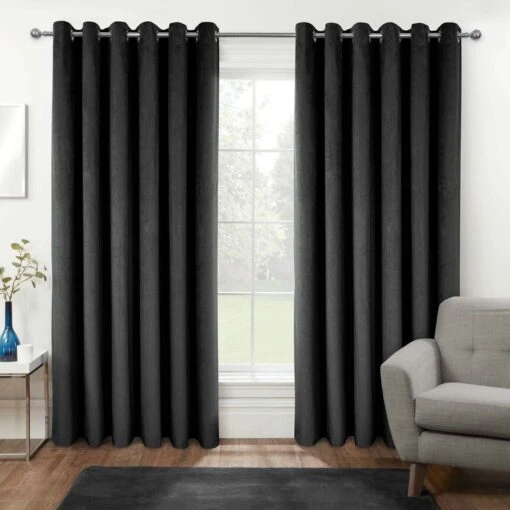 Thermal 100% Blackout Grey Velvet Curtains -Best Homeware Store sf2276 1 6