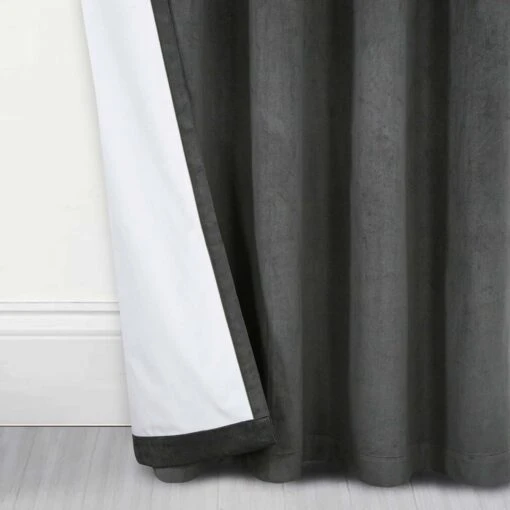 Thermal 100% Blackout Grey Velvet Curtains -Best Homeware Store sf2276 3 6