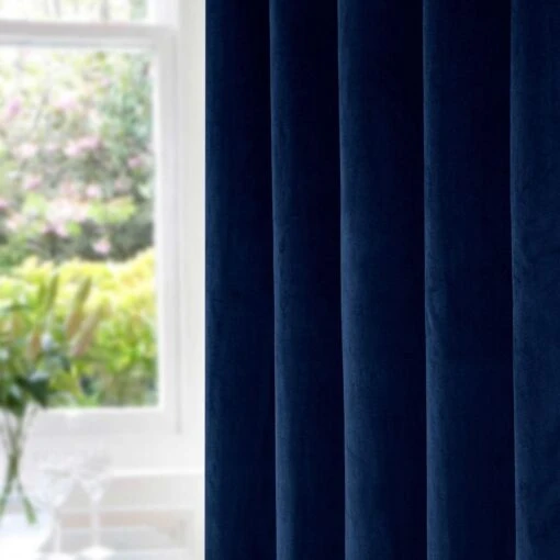 Thermal 100% Blackout Navy Velvet Curtains -Best Homeware Store sf2277 2 2