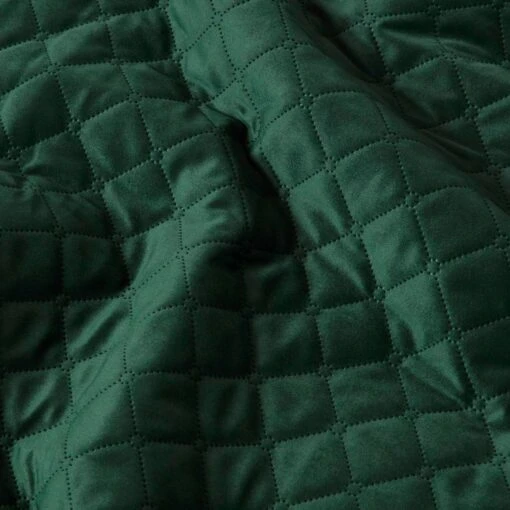 Diamond Quilted Green Velvet Bed Throw -Best Homeware Store sf2287 4