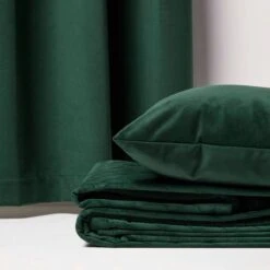 Thermal 100% Blackout Green Velvet Curtains -Best Homeware Store sf2287 06 6