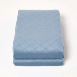 Diamond Quilted Blue Velvet Bed Throw -Best Homeware Store sf2288 2