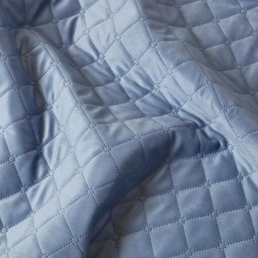 Diamond Quilted Blue Velvet Bed Throw -Best Homeware Store sf2288 4