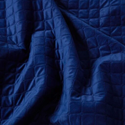 Diamond Quilted Navy Velvet Bed Throw -Best Homeware Store sf2289 4