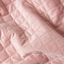 Diamond Quilted Pink Velvet Bed Throw -Best Homeware Store sf2291 4