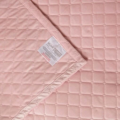 Diamond Quilted Pink Velvet Bed Throw -Best Homeware Store sf2291 5