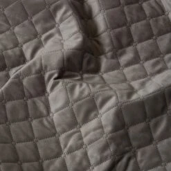 Diamond Quilted Grey Velvet Bed Throw -Best Homeware Store sf2292 4