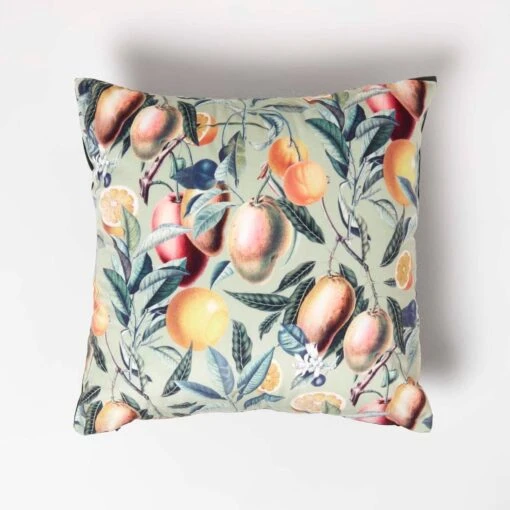 Mango Tree Green Filled Velvet Cushion 46 X 46 Cm -Best Homeware Store sf2312 1