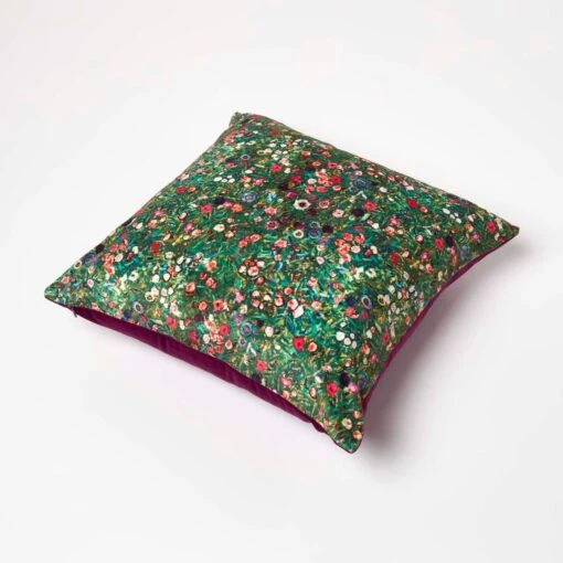 Klimt’s Italian Garden Filled Velvet Cushion 46 X 46 Cm -Best Homeware Store sf2313 5