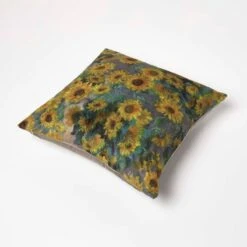 Van Gogh Sunflowers Filled Velvet Cushion 46 X 46 Cm -Best Homeware Store sf2315 5