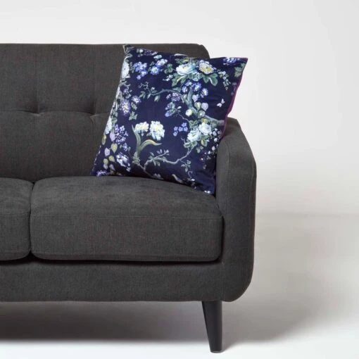 Floral Midnight Garden Purple Filled Velvet Cushion 46 X 46 Cm -Best Homeware Store sf2316 2