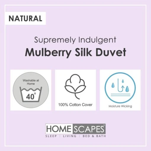 Indulgent Pure Mulberry Silk Blend 4.5 Tog Spring/Summer Duvet -Best Homeware Store silk duvets 3