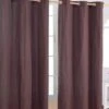 Cotton Plain Chocolate Ready Made Eyelet Curtain Pair -Best Homeware Store solid curtain chocolate set shot