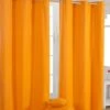 Cotton Plain Orange Ready Made Eyelet Curtain Pair -Best Homeware Store solid orange curtain set shot