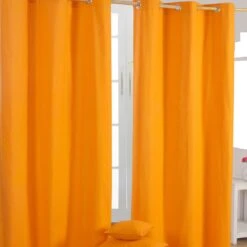 New Products -Best Homeware Store solid orange curtain set shot