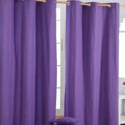 Best Homeware Store -Best Homeware Store solid purple curtain set shot