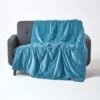 Blue Velvet Quilted Throw -Best Homeware Store steel thrw 1