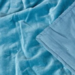 Blue Velvet Quilted Throw -Best Homeware Store steel thrw 4